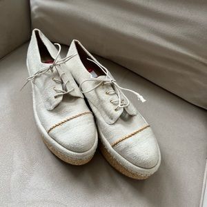 Stuart Weitzman Jute Platform Canvas Sneaker size 7.5